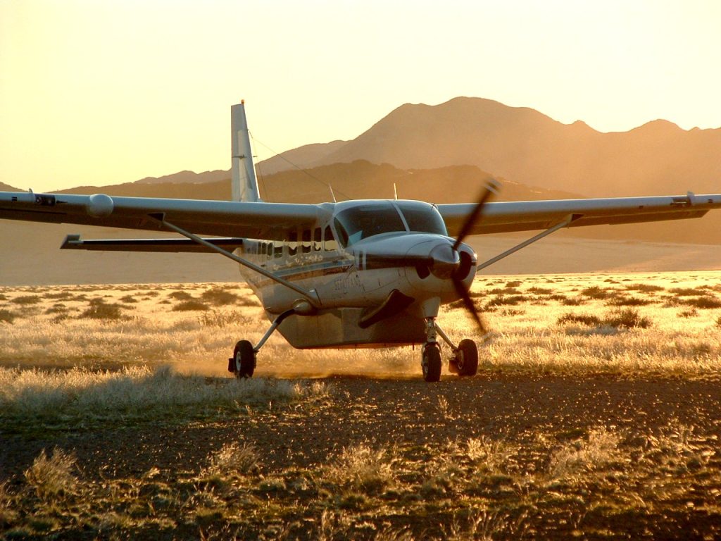 Picture of a Cessna caravan light aircraft in Namibia