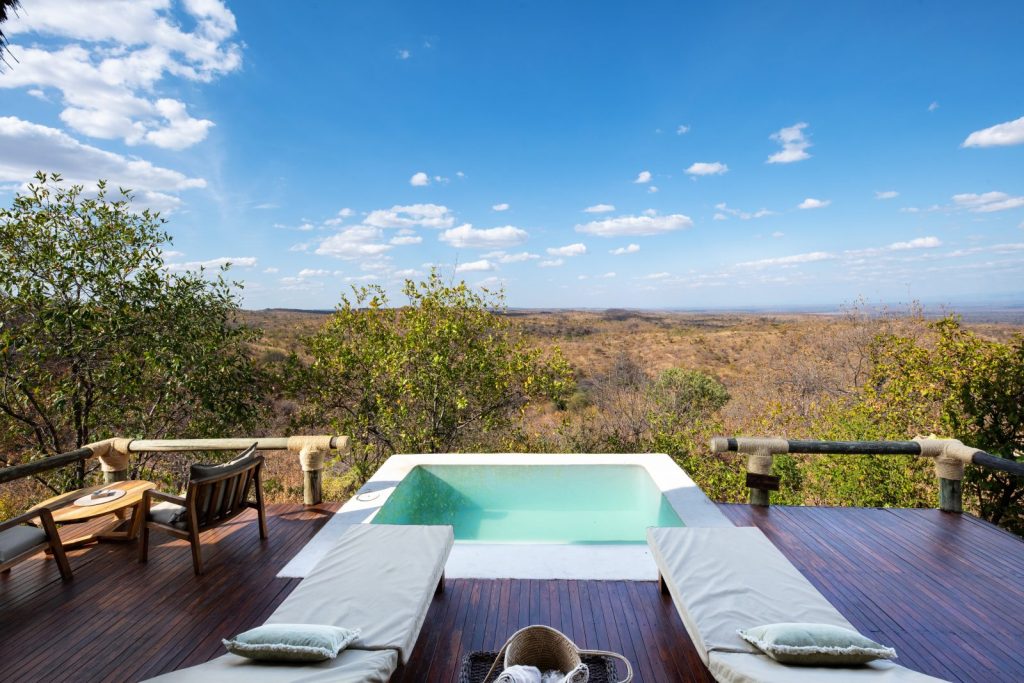 Views over the pool from Ikuka Safari Camp