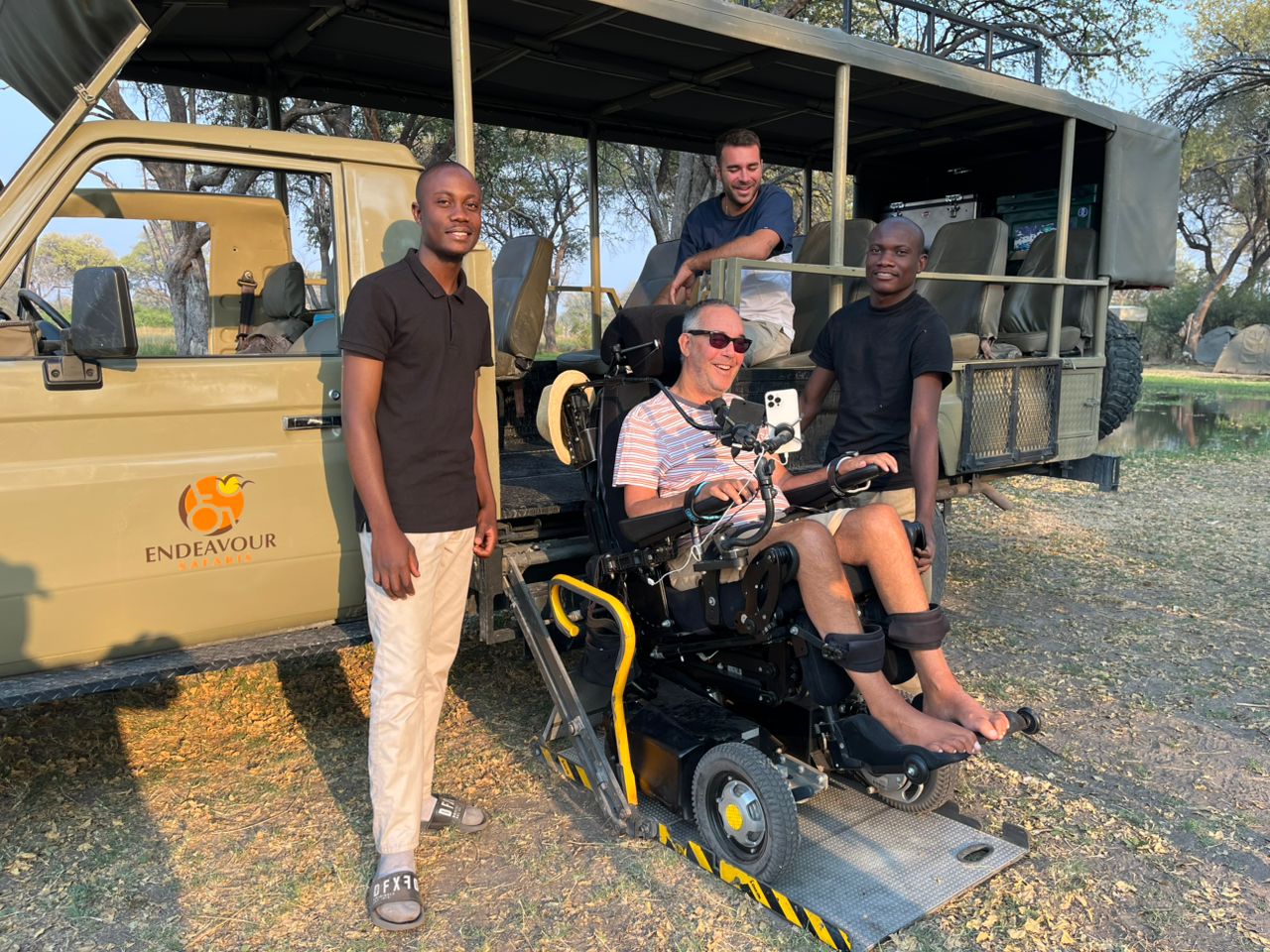 Wheelchair user on the adapted mobile safari camp