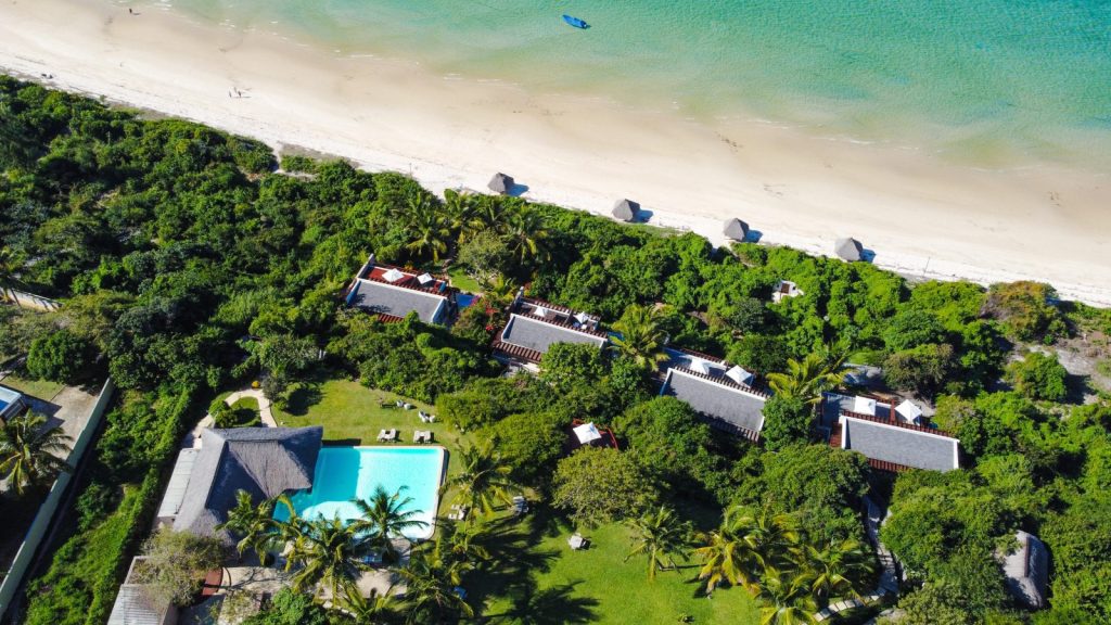 An aerial view of Bahia Mar hotel in Vilanculos in Mozambique