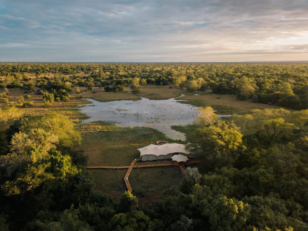Chicari Camp overlooking a water hole